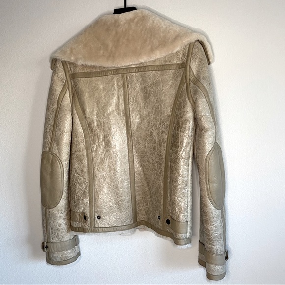 John Varvatos Shearling Aviator Jacket sz 40 - XS - Picture 4 of 10